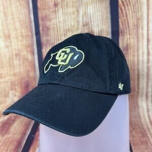 Colorado Buffaloes Hat OSFA Black Strap Back Baseball Cap 47 Brand Clean Up